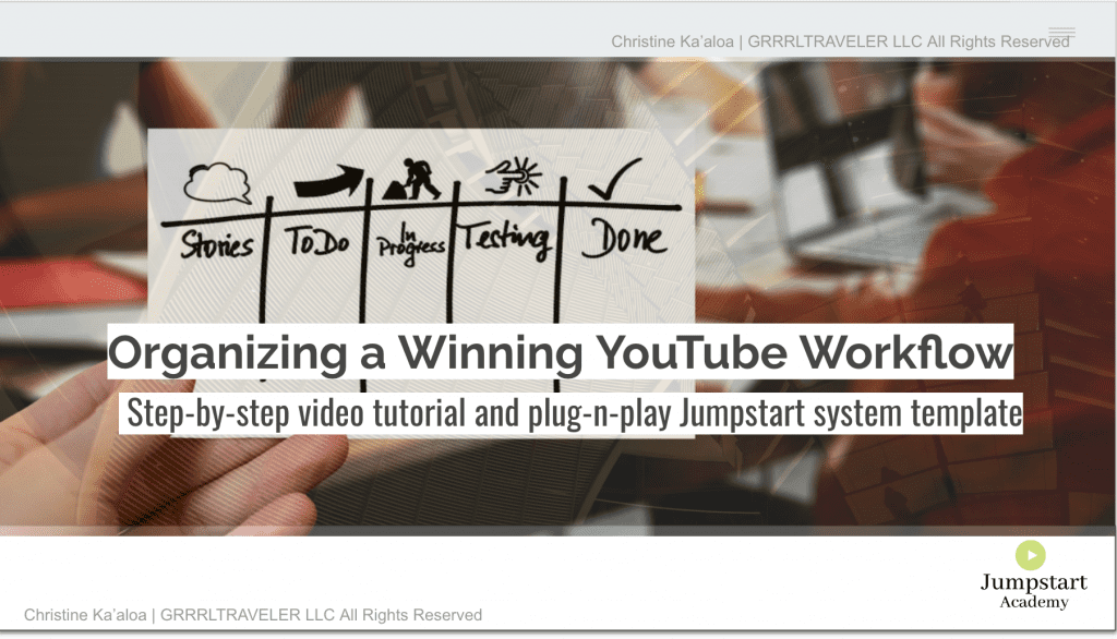 Creating a YouTube Workflow Sytem - Christine Kaaloa | YouTube Coach ...