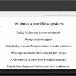 Watch my video on how a youtube workflow system helps shift you into a business